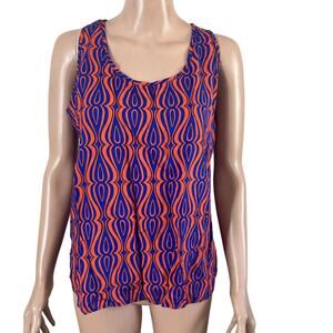 Escapada Tank Top Womens Medium Abstract Pattern Orange Blue